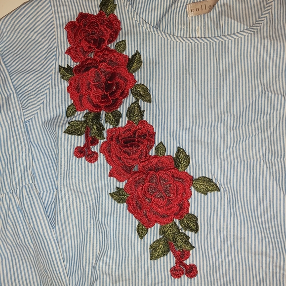 Embroidered Bell-sleeve Blouse - Picture 3 of 4